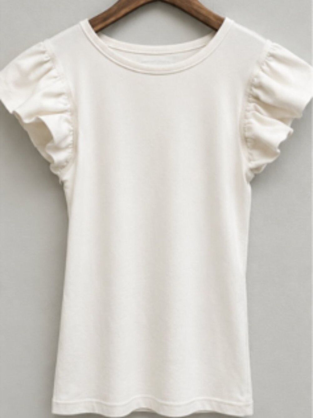 Ollie Jay Girls Flutter Tee, size 6, cream color